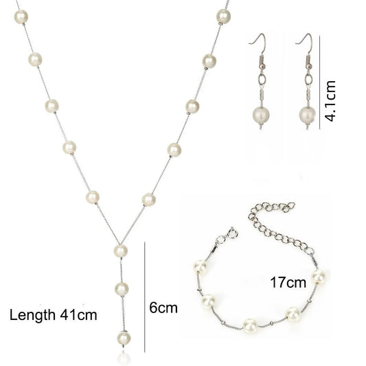 4Pcs/set Korean Edition Jewelry Sweet and Elegant Pearl Simple Temperament Neckl