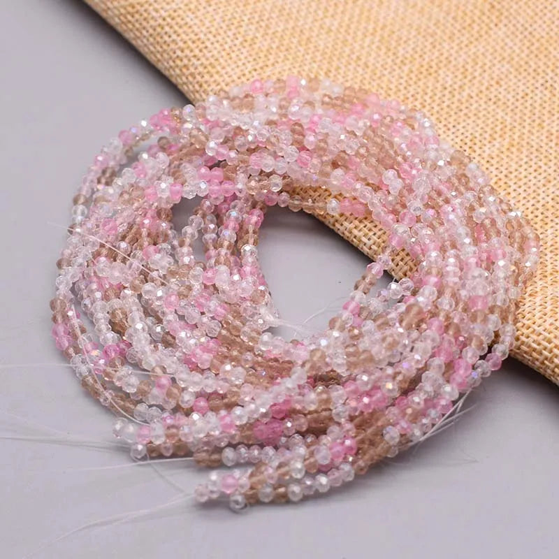 New 2mm 162pcs Faceted Crystal Glass Beads Seed Rondelle Crystal Loose Spacer Beads for Jewelry Making DIY Necklace Bracelet