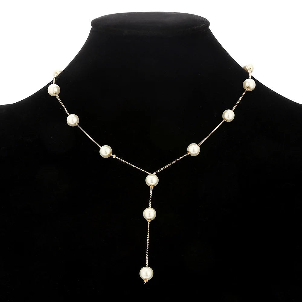 4Pcs/set Korean Edition Jewelry Sweet and Elegant Pearl Simple Temperament Neckl