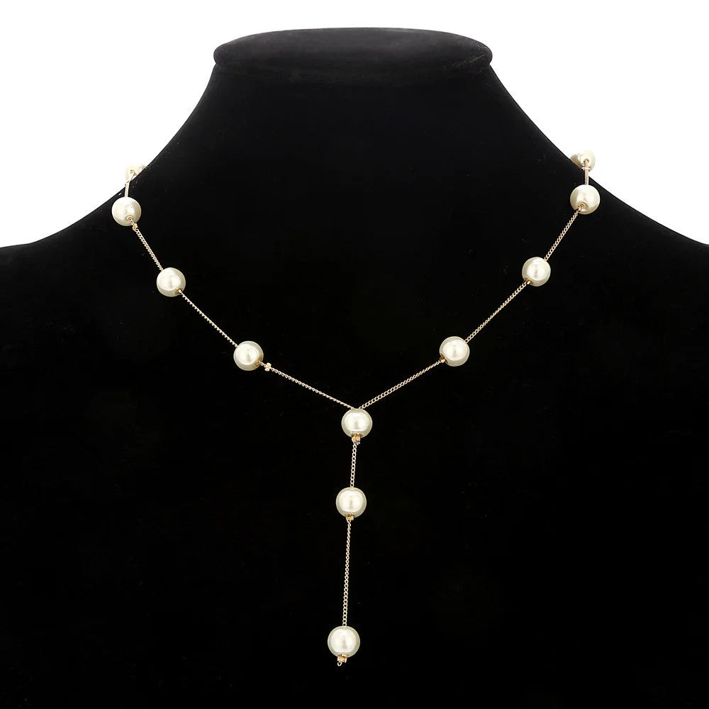 4Pcs/set Korean Edition Jewelry Sweet and Elegant Pearl Simple Temperament Neckl