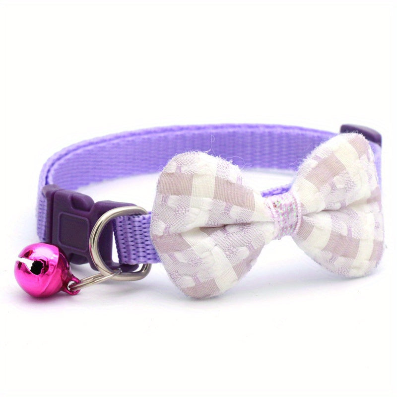 1pc Adjustable Plaid Cat Collar with Bow Tie - Perfect for Holiday Dress Up and Everyday Wear