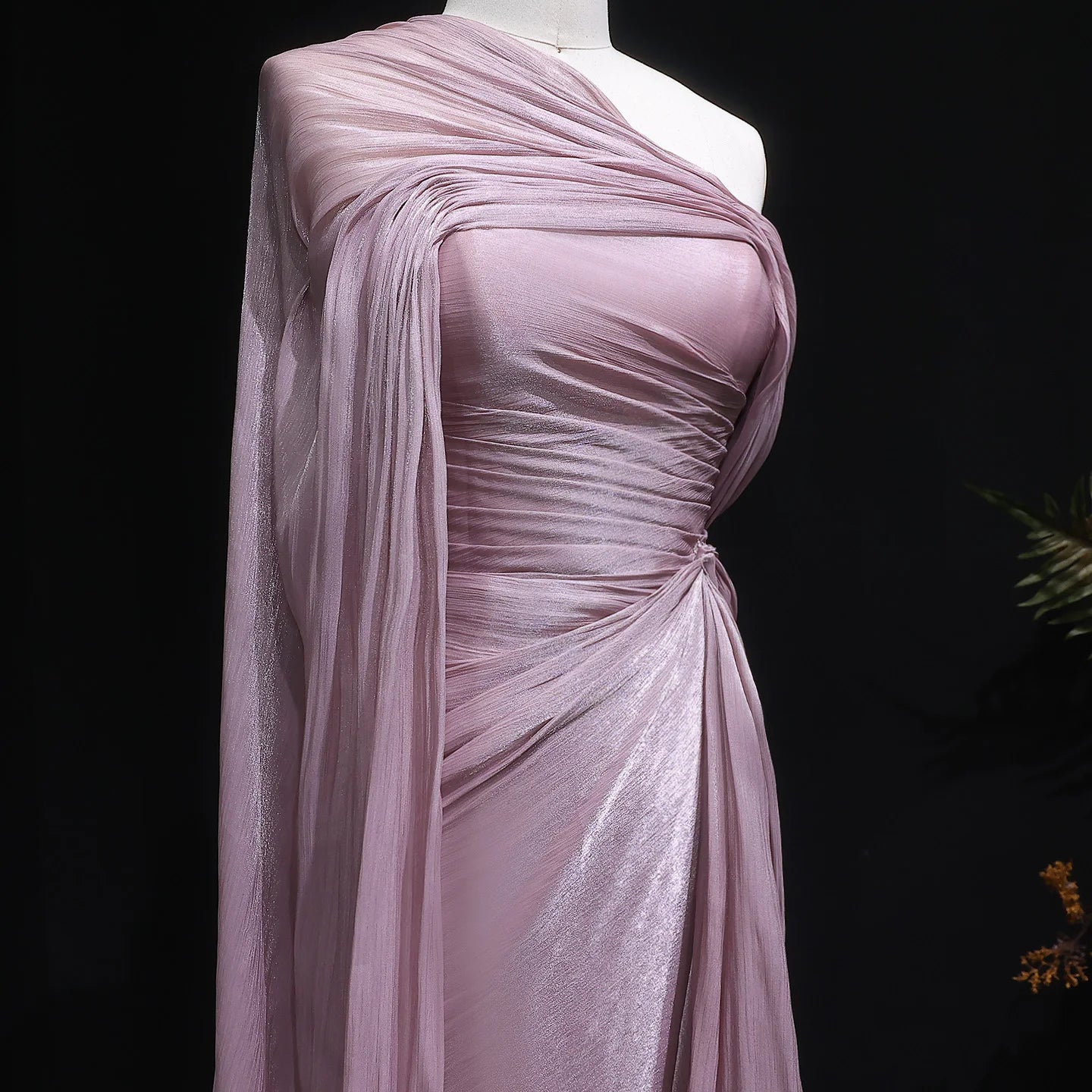 Sharon Said Elegant Lilac One-Should Dubai Evening Dress with Draped Cape Arabic for Women Wedding Dress Gown SF199 Customized