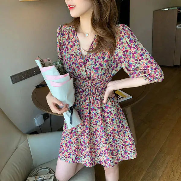Dresses For Women 2024 Floral Woman Dress Open Back Backless Clothes Beach Flower Tight Bodycon Midi New In Offer Stylish