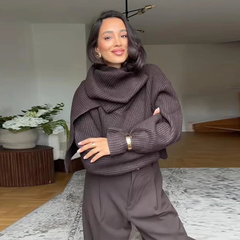 Spring New Chunky Knit Sweater Top for Women Vintage Casual Streetwear Loose Long Sleeve Pullover Jumper Fashion Knitted Tops