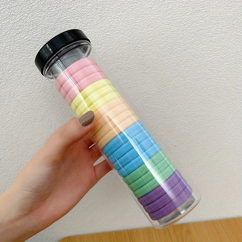 20pcs/can High Elastic Hair Ring French Style Bands Tie Thickened Hair Rope Basic Simple Head Rope For Women Girls Iddal Choice