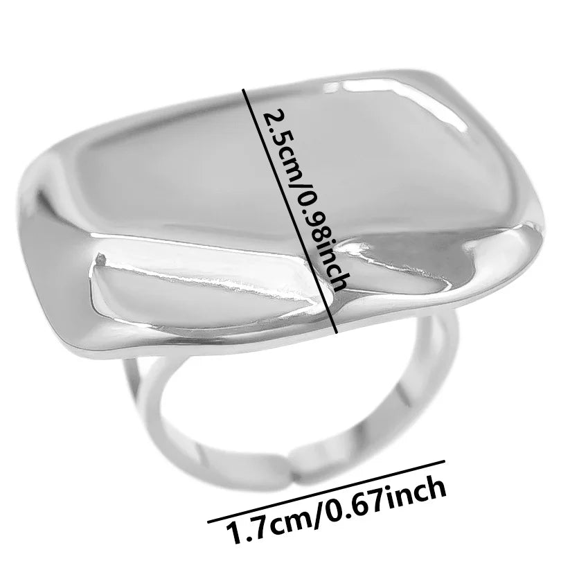 6Pcs/Lot Stainless Steel Exaggerated Irregular Hammered Chunky Open Rings Vintage Personality Hollow Layered Men Anillos Jewelry