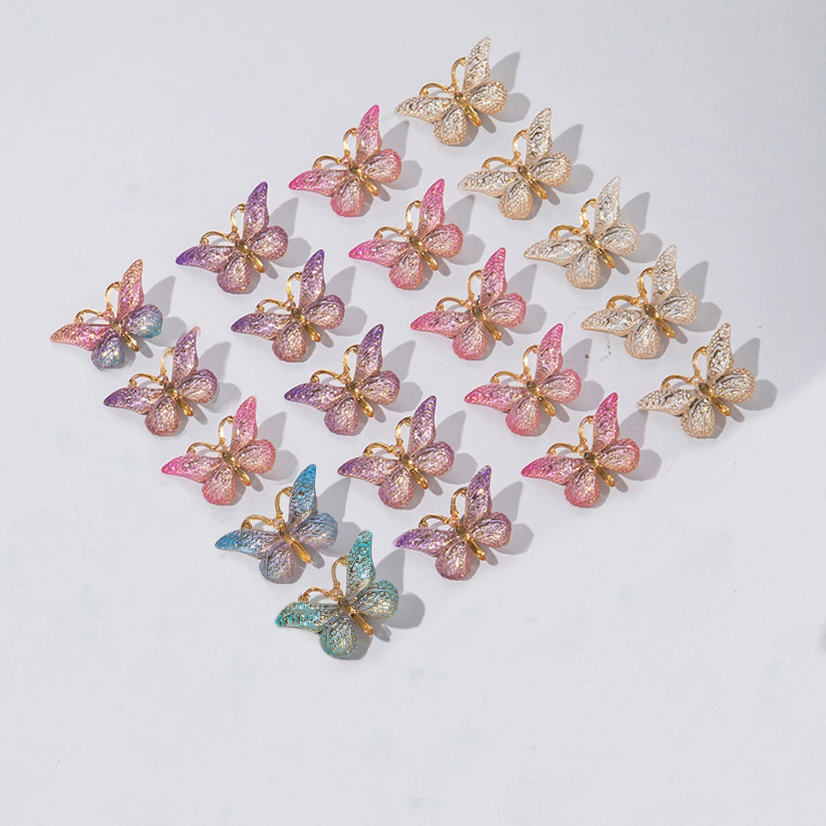 5PCS/20PCS Sweet Macarons Gradient Color Cute Butterfly Kids Hairpins Children Headwear Princess Barrette Girls Hair Accessories