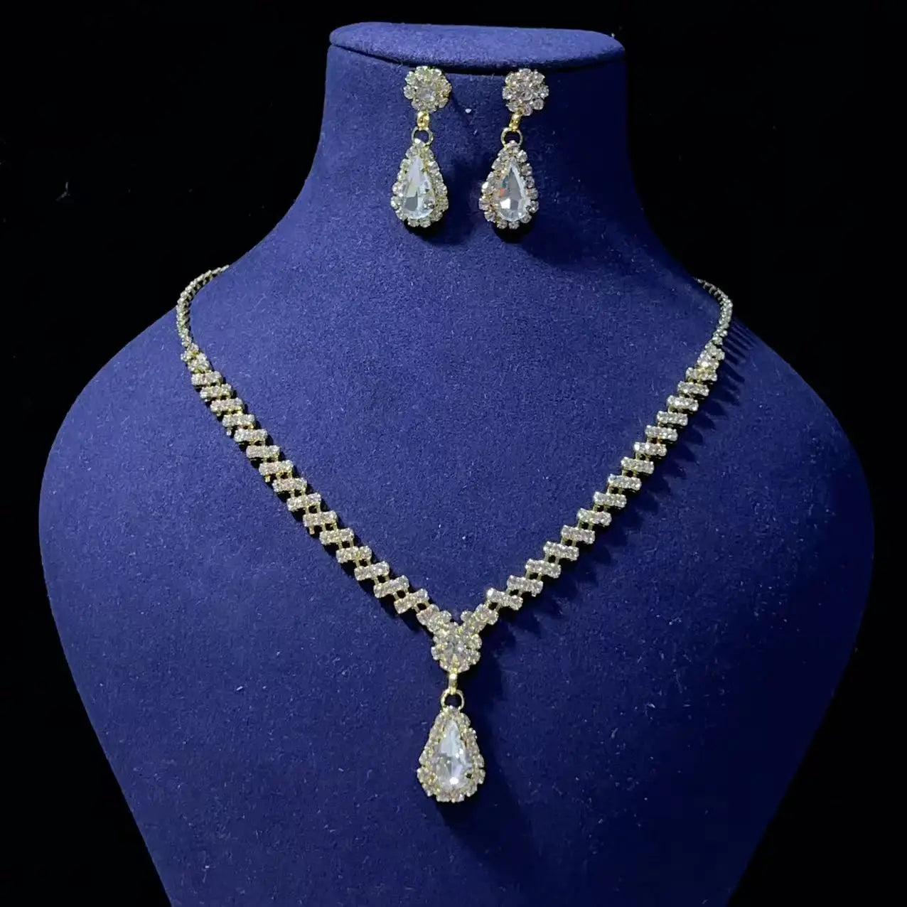 Bridal jewelry set, necklace, earrings, wedding ladies' evening dress accessories, fashionable two-piece set