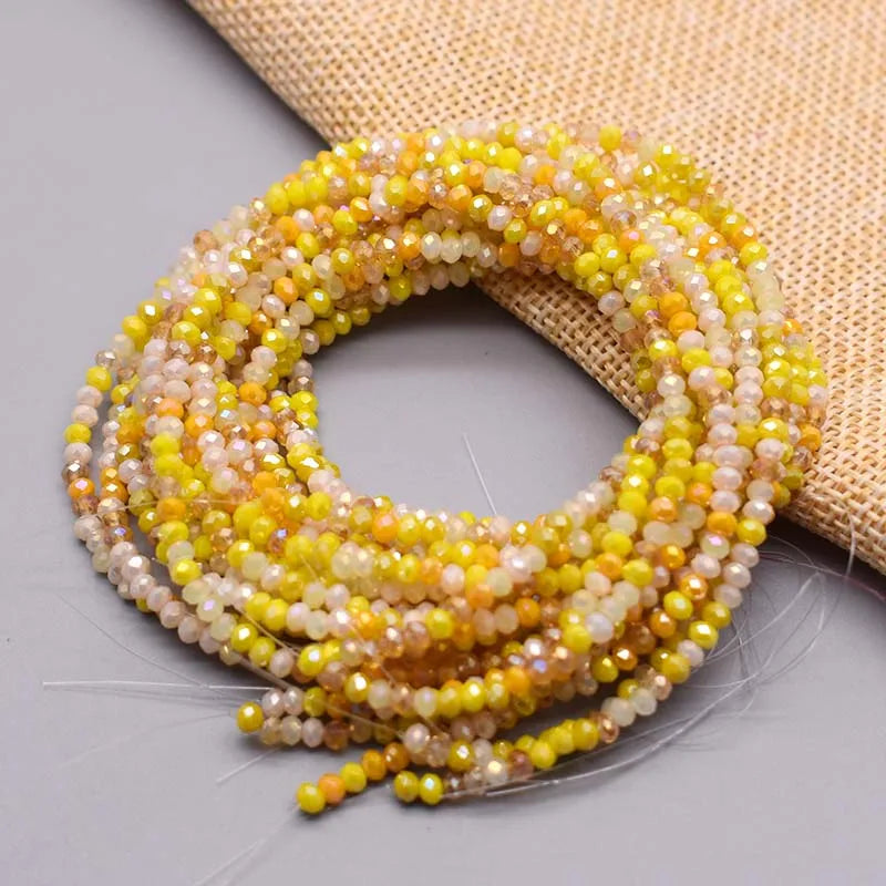 New 2mm 162pcs Faceted Crystal Glass Beads Seed Rondelle Crystal Loose Spacer Beads for Jewelry Making DIY Necklace Bracelet