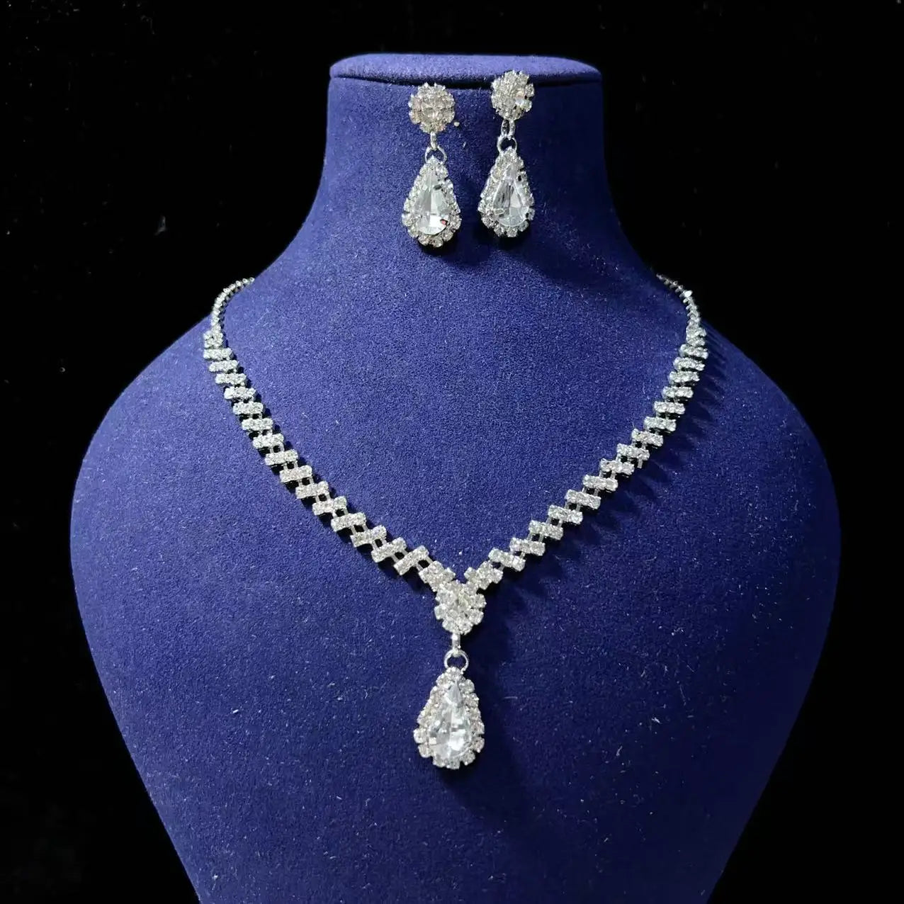 Bridal jewelry set, necklace, earrings, wedding ladies' evening dress accessories, fashionable two-piece set