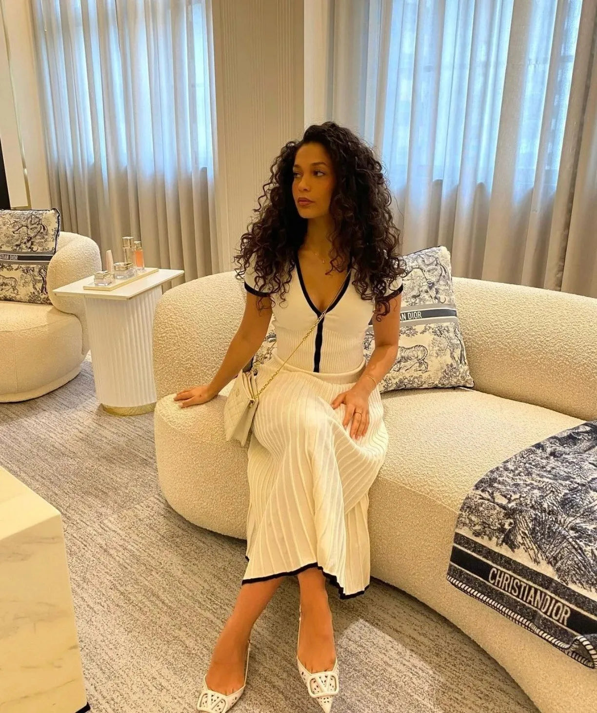 Summer Women White long Skirt Suit Short Sleeve V-neck crop top pleated set elegant dress 2 piece skirt set