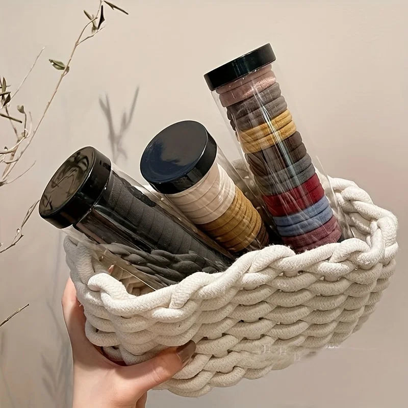 20pcs/can High Elastic Hair Ring French Style Bands Tie Thickened Hair Rope Basic Simple Head Rope For Women Girls Iddal Choice