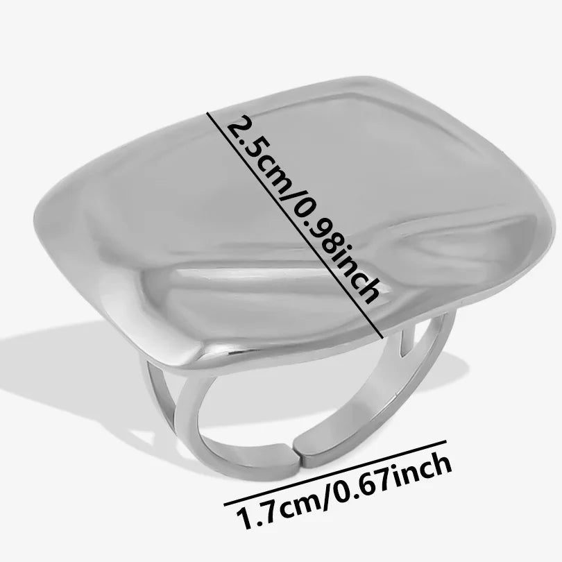 6Pcs/Lot Stainless Steel Exaggerated Irregular Hammered Chunky Open Rings Vintage Personality Hollow Layered Men Anillos Jewelry