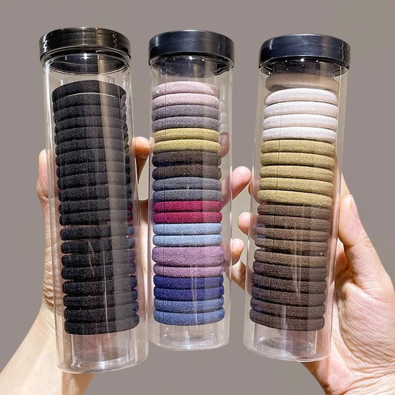 20pcs/can High Elastic Hair Ring French Style Bands Tie Thickened Hair Rope Basic Simple Head Rope For Women Girls Iddal Choice