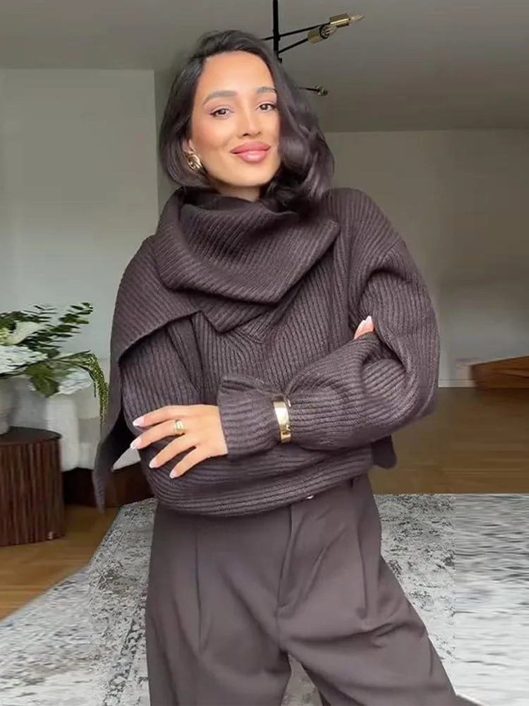 Spring New Chunky Knit Sweater Top for Women Vintage Casual Streetwear Loose Long Sleeve Pullover Jumper Fashion Knitted Tops