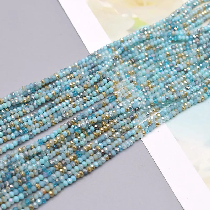 New 2mm 162pcs Faceted Crystal Glass Beads Seed Rondelle Crystal Loose Spacer Beads for Jewelry Making DIY Necklace Bracelet