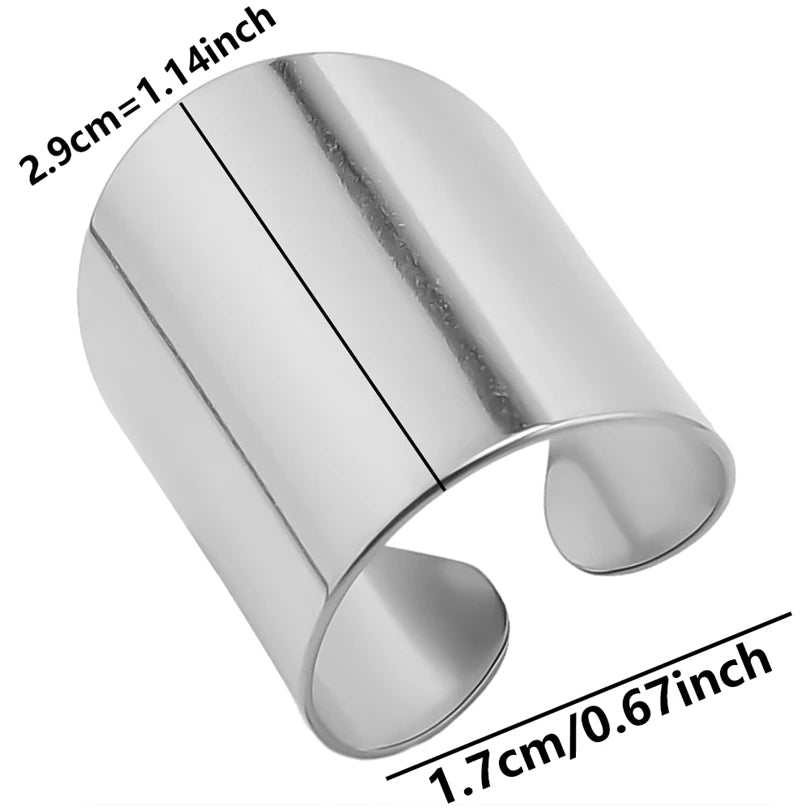 6Pcs/Lot Stainless Steel Exaggerated Irregular Hammered Chunky Open Rings Vintage Personality Hollow Layered Men Anillos Jewelry