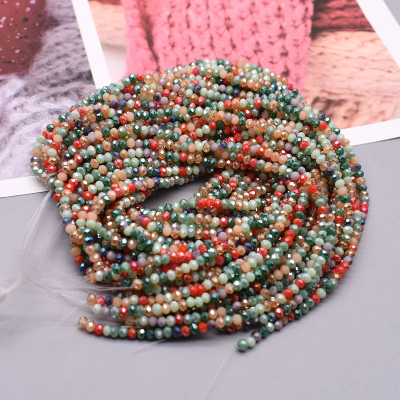 New 2mm 162pcs Faceted Crystal Glass Beads Seed Rondelle Crystal Loose Spacer Beads for Jewelry Making DIY Necklace Bracelet