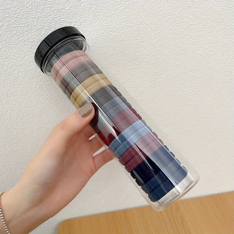 20pcs/can High Elastic Hair Ring French Style Bands Tie Thickened Hair Rope Basic Simple Head Rope For Women Girls Iddal Choice