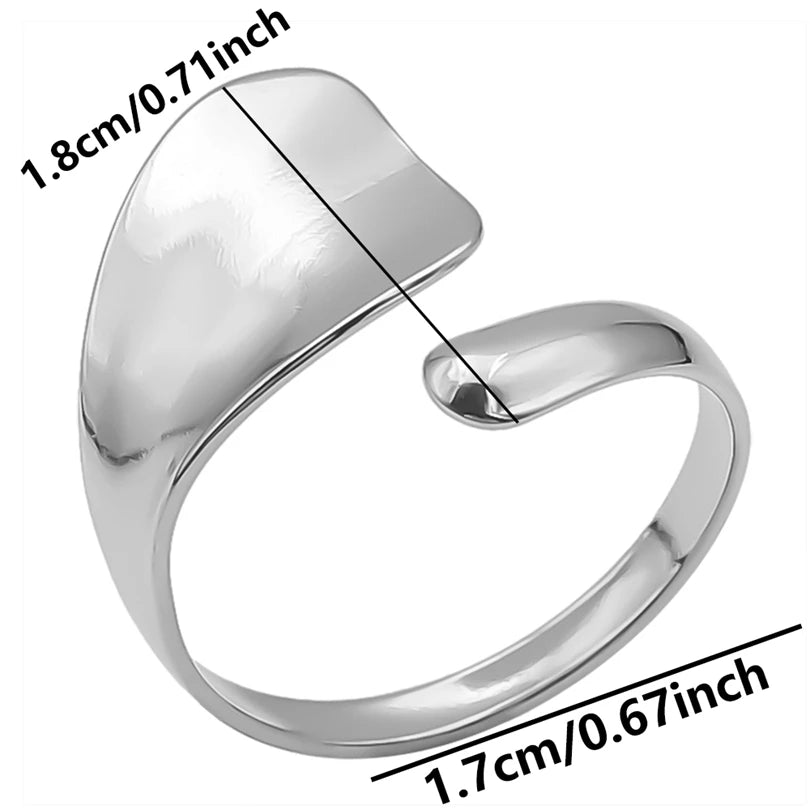 6Pcs/Lot Stainless Steel Exaggerated Irregular Hammered Chunky Open Rings Vintage Personality Hollow Layered Men Anillos Jewelry