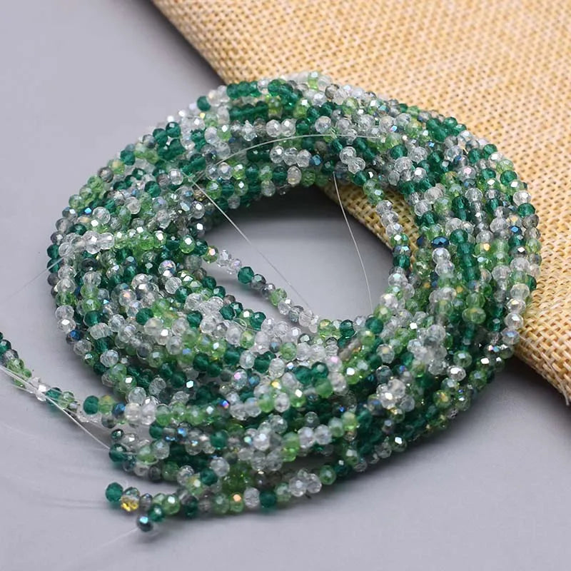 New 2mm 162pcs Faceted Crystal Glass Beads Seed Rondelle Crystal Loose Spacer Beads for Jewelry Making DIY Necklace Bracelet