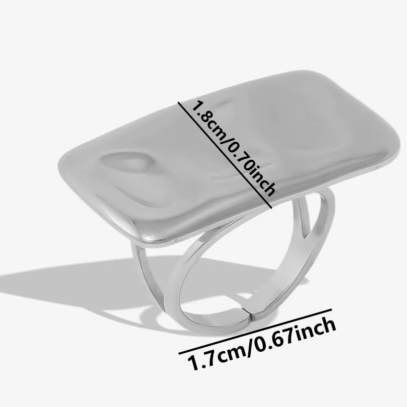 6Pcs/Lot Stainless Steel Exaggerated Irregular Hammered Chunky Open Rings Vintage Personality Hollow Layered Men Anillos Jewelry
