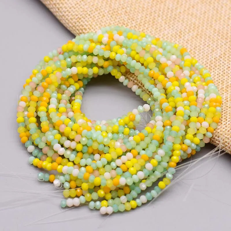 New 2mm 162pcs Faceted Crystal Glass Beads Seed Rondelle Crystal Loose Spacer Beads for Jewelry Making DIY Necklace Bracelet