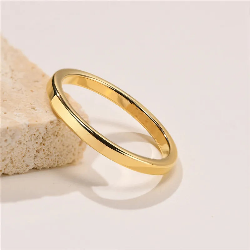 Tigrade 2/4/6/8mm Men Gold Color Ring Tungsten Carbide Male Female Wedding Bands Anillos Mujer Anels Luxury Rings