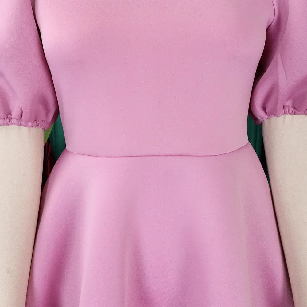 Elegant Dresses for Woman 2024 O Neck Short Sleeve High Waisted Pleated Mid Calf Luxury Female Birthday Party Dinner Vestidos