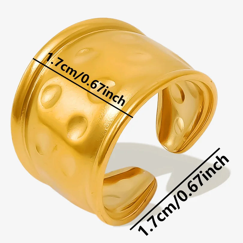 6Pcs/Lot Stainless Steel Exaggerated Irregular Hammered Chunky Open Rings Vintage Personality Hollow Layered Men Anillos Jewelry