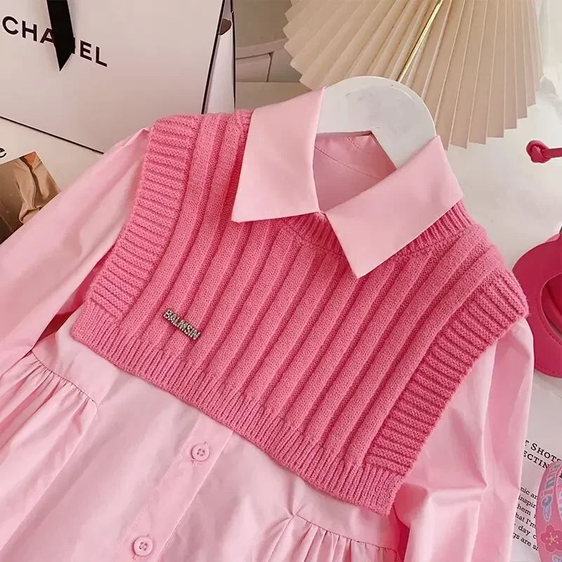 Dresses for Girls Girls Casual Dresses Clothes Rose Pink Dress Suit Big Girls Party Princess Girl Dress Children