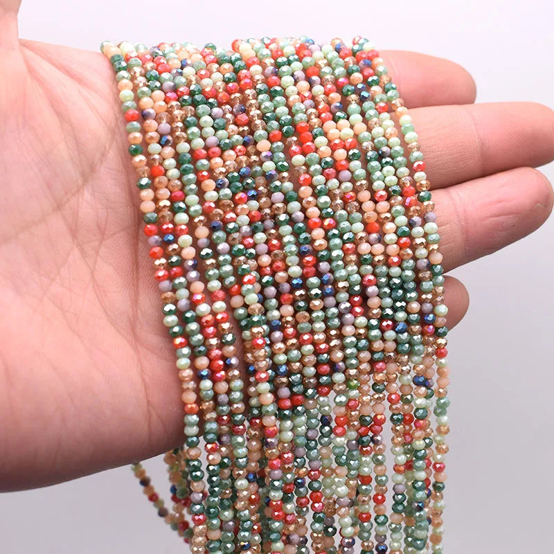 New 2mm 162pcs Faceted Crystal Glass Beads Seed Rondelle Crystal Loose Spacer Beads for Jewelry Making DIY Necklace Bracelet