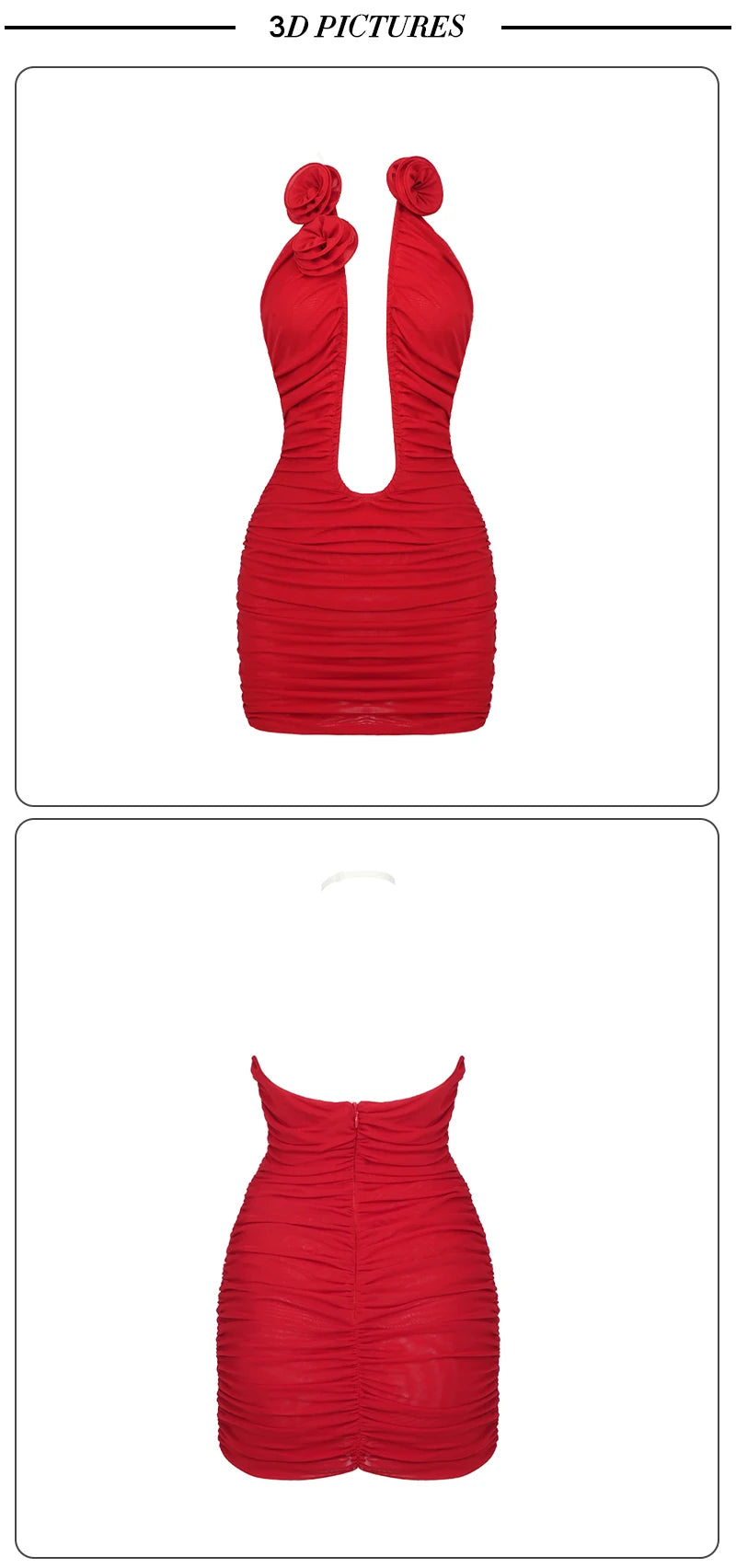 VC Evening Dresses For Women Deep V Neck Sexy Sleeveless Bodycon Female Clothes Red Cocktail Party Vestidos